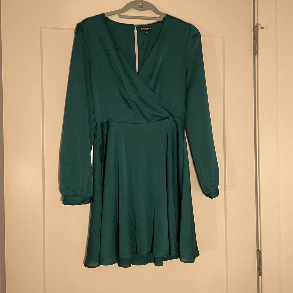 Express Emerald Green Holiday Dress